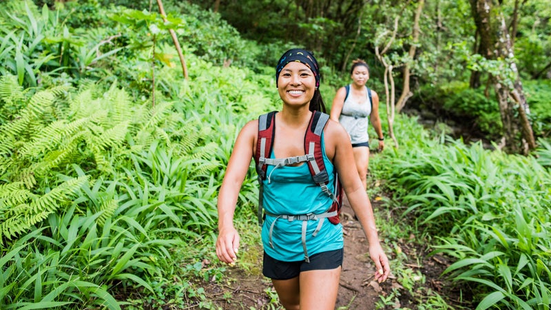 Hikers on Moanalua Valley Trail, Oahu, Hawaii
