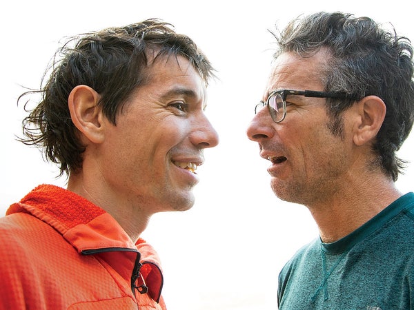Alex Honnold (left) and Cedar Wright in March