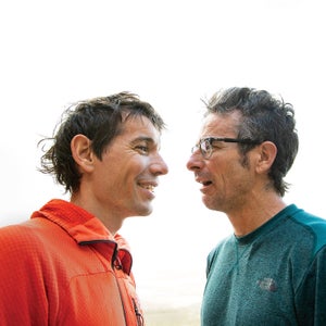 Alex Honnold (left) and Cedar Wright in March
