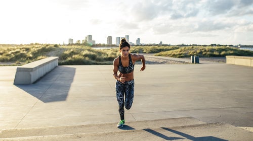 Young Woman Doing A Full Intensity Sprint