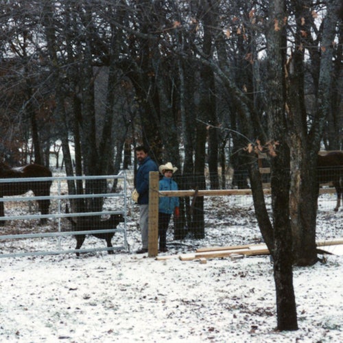 The author and his father at their home in Southlake, Texas