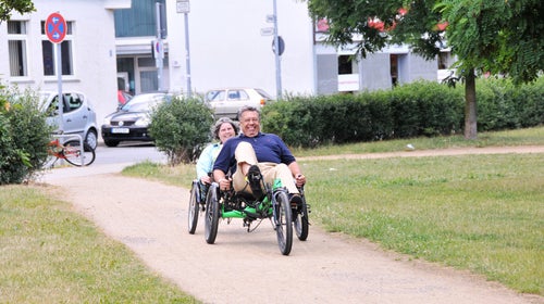 Don and Lynn on a recumbent bike