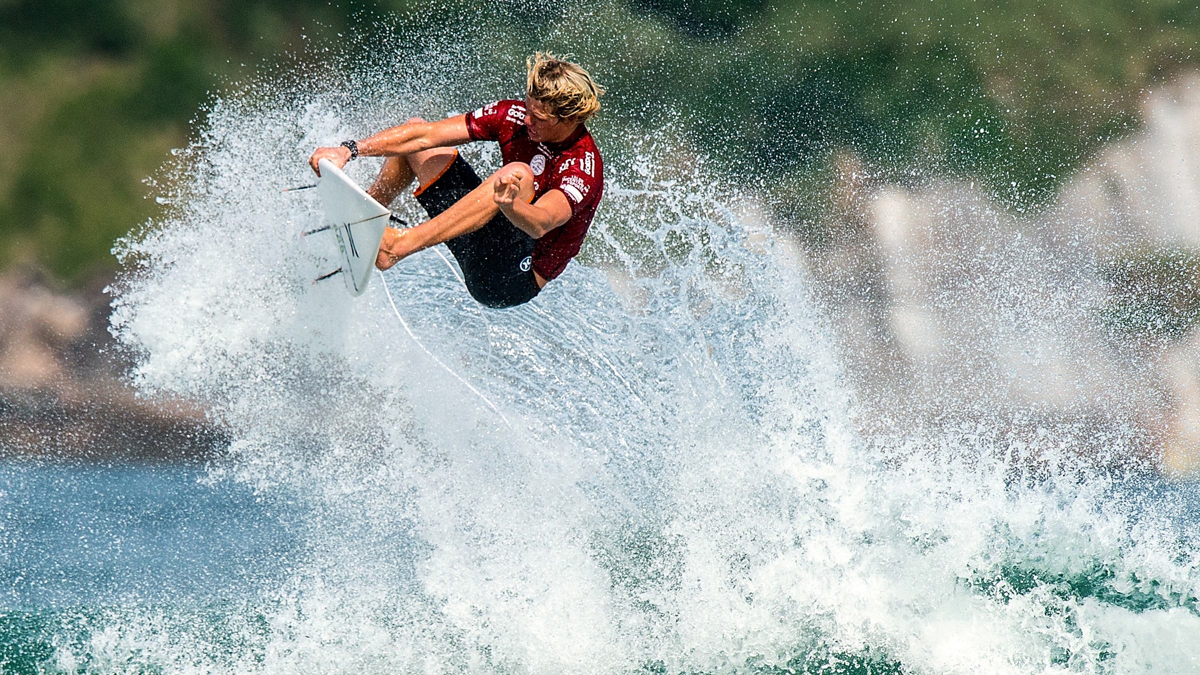 John John Florence surfs in competition