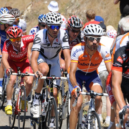 Juan Manuel Gárate, in Rabobank orange, at the 2009 Tour de France