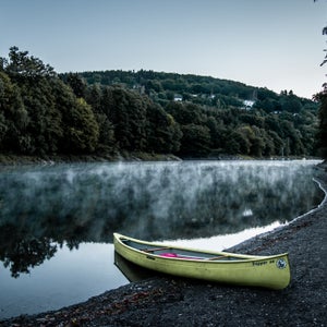 canoe solo on lake
