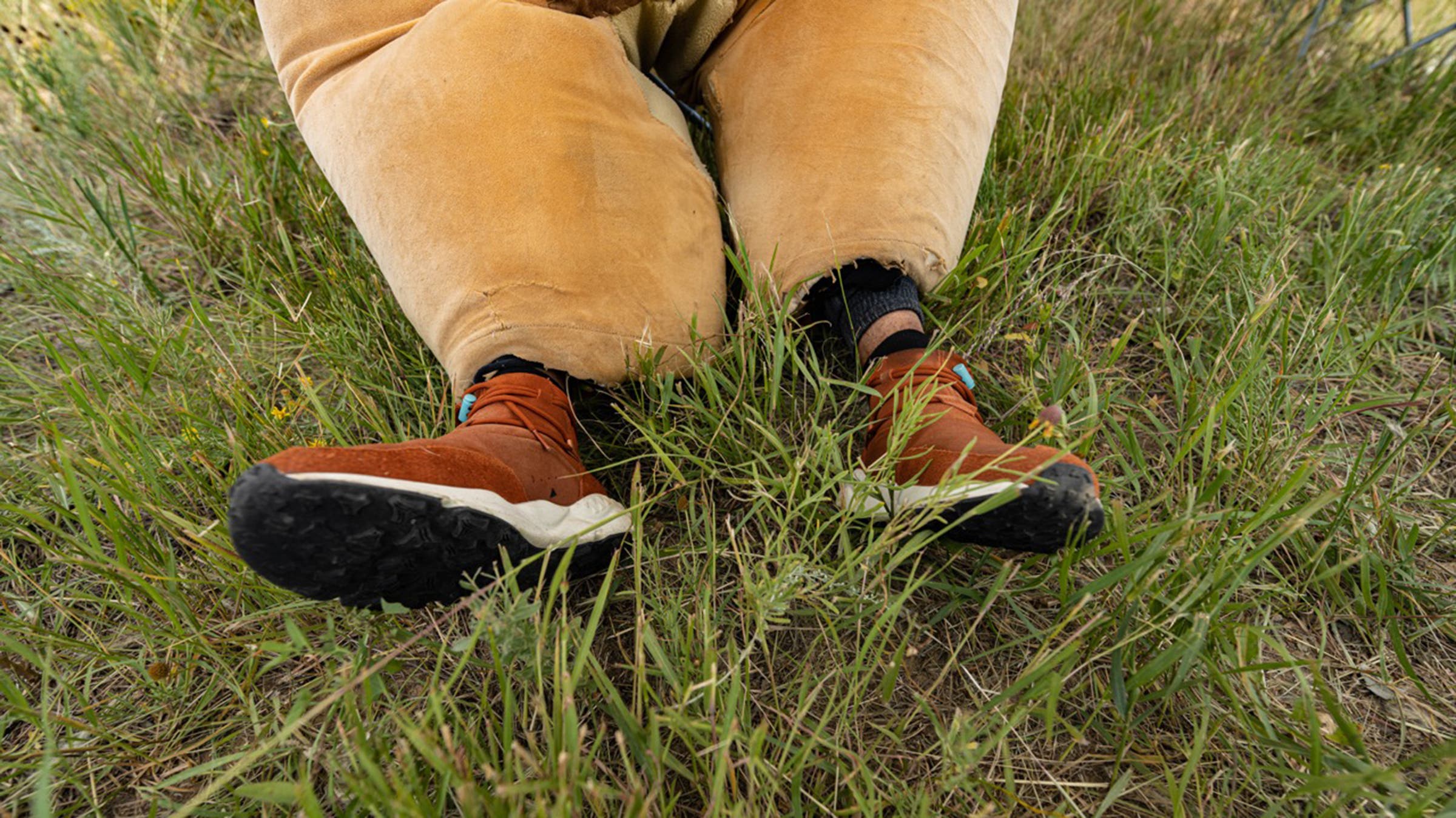 Showing off cool new trail shoes