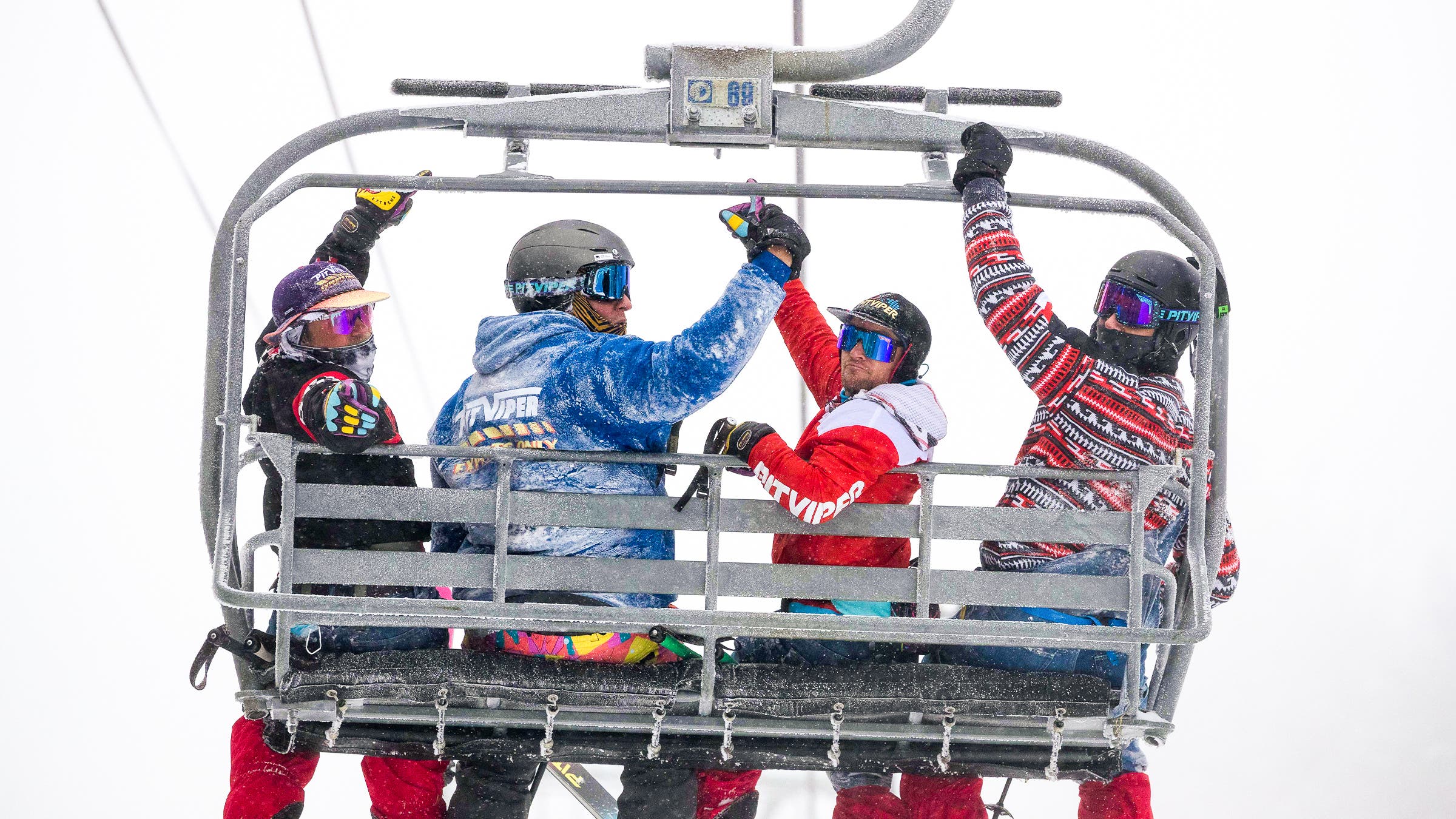 Left to right: Chuck Mumford, Rob Gronkowski, Chris Garcin, and Dan Gronkowski at Deer Valley, Utah