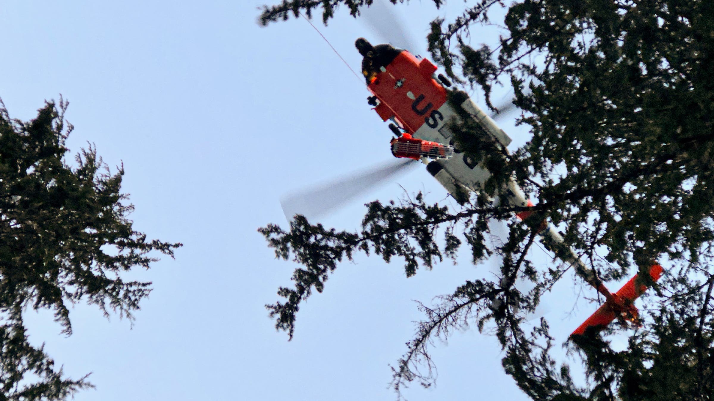 Helicopter rescue scene