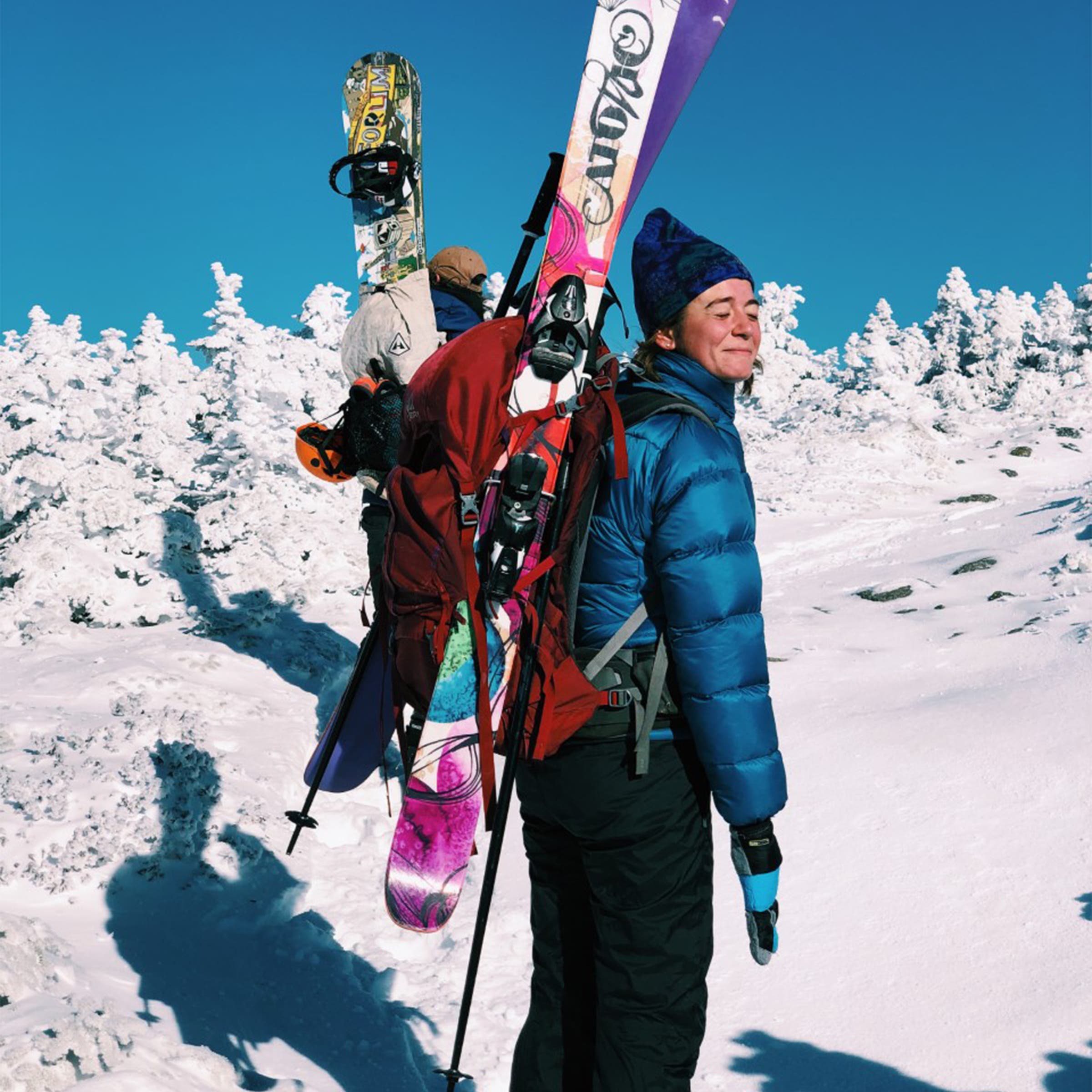 The author wearing her Patagonia puffy.