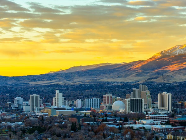 reno nevada at sunset