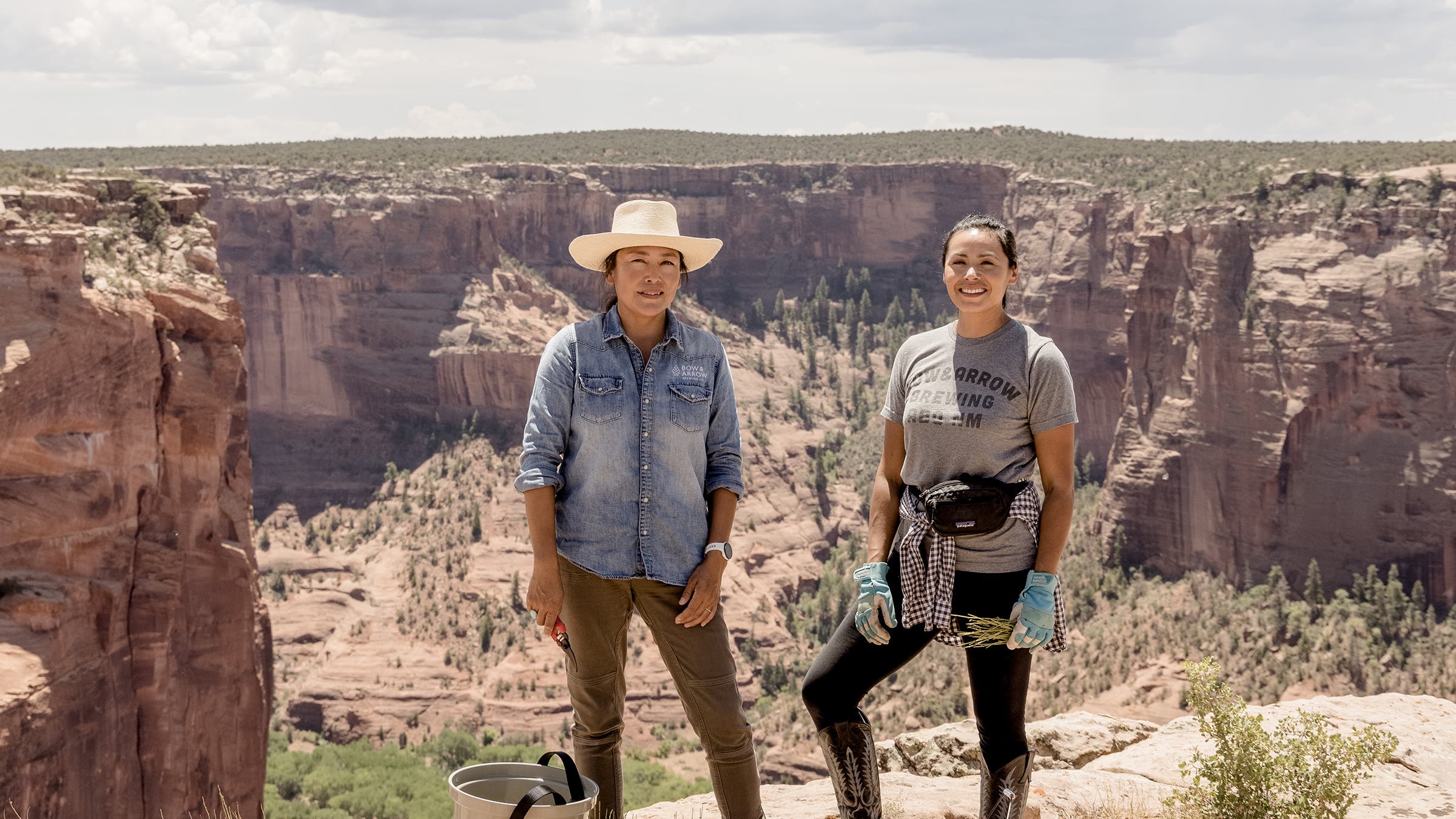 Begay and Sheppard forage for ingredients at Canyon de Chelly National Monument, on Navajo tribal land.