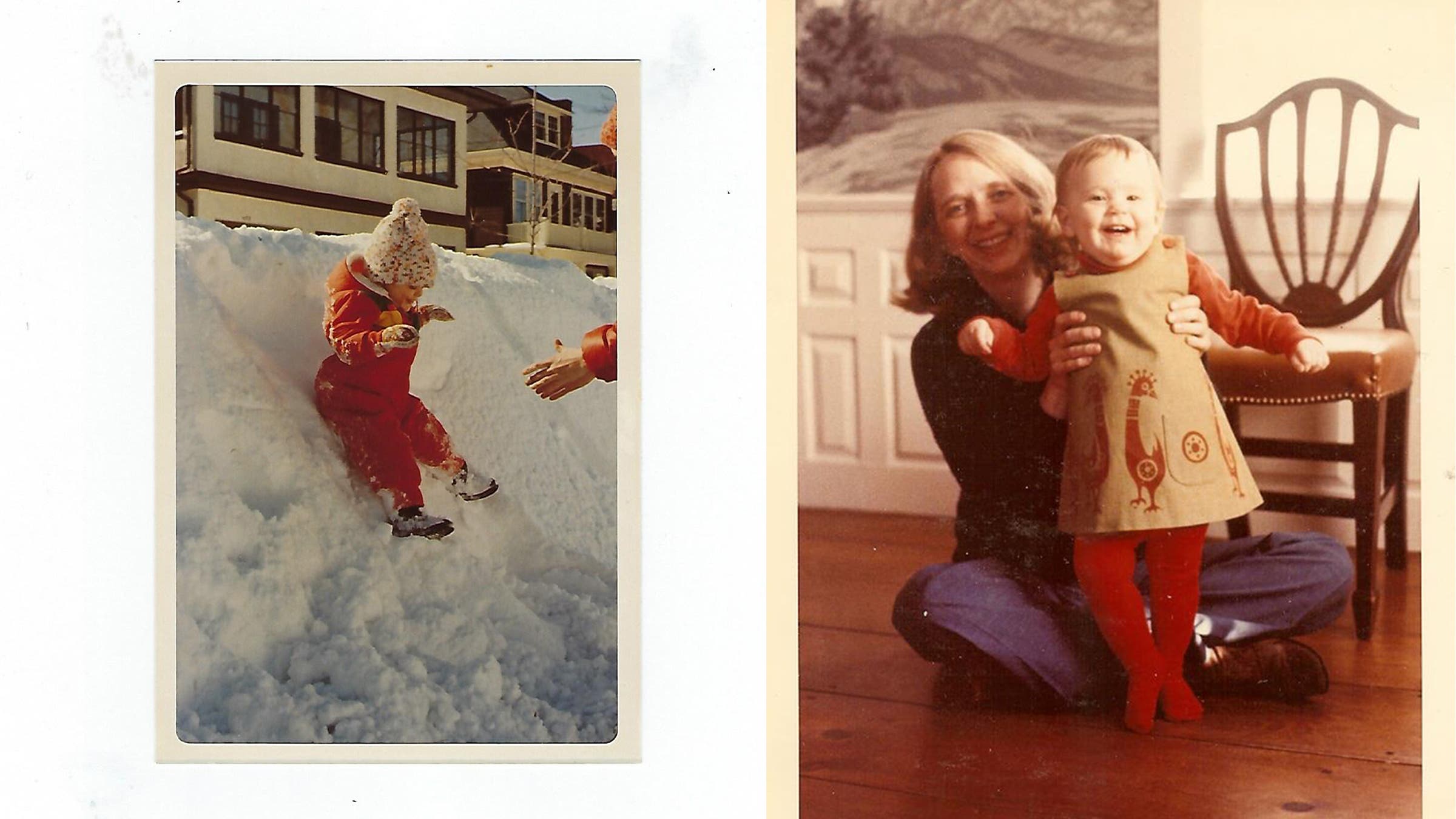 From left: Katie as a child in Belmont, Massachusetts in 1978; Katie in her grandparents’ house in Sudbury, Massachusetts