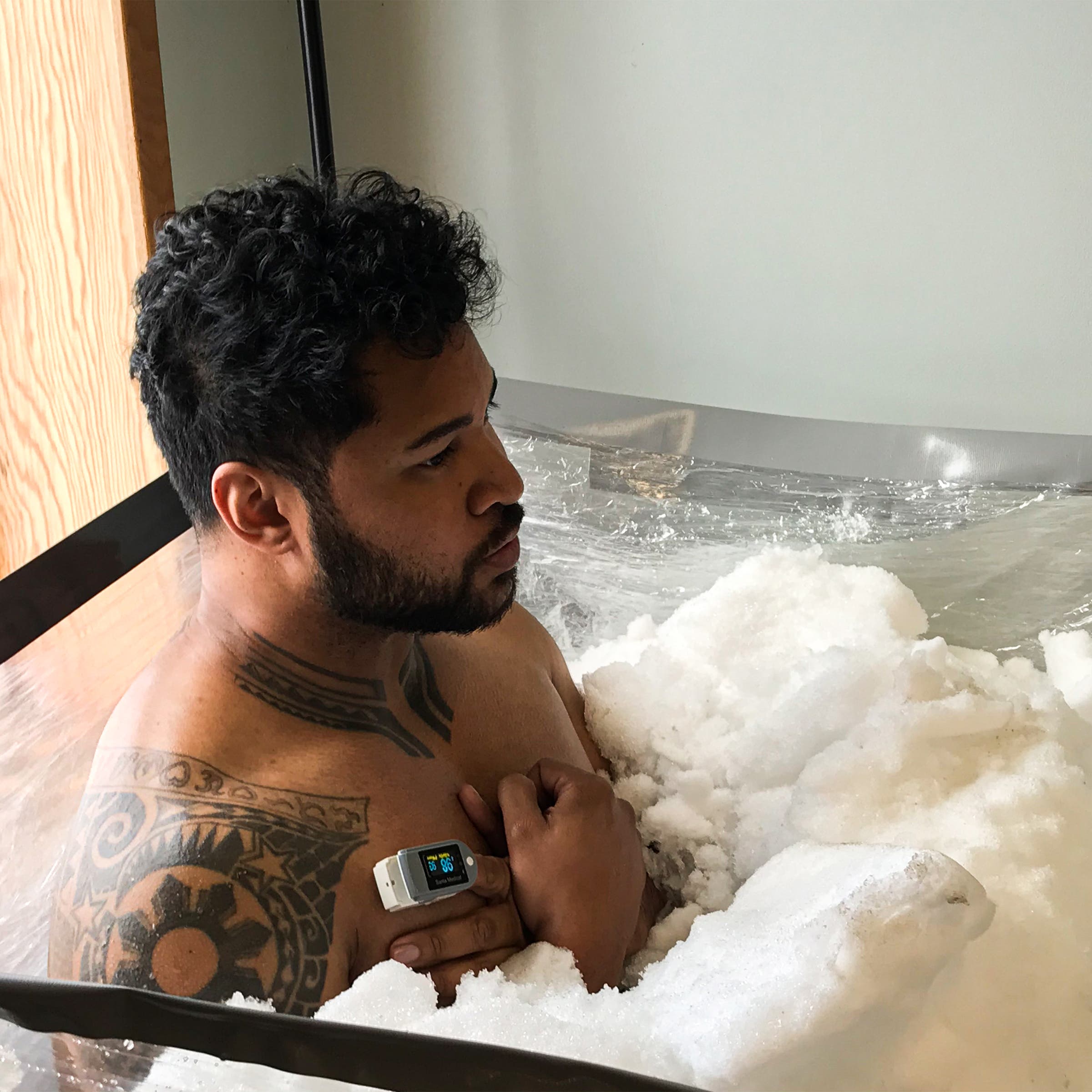 In the ice box during his attempt in Bethel, Alaska