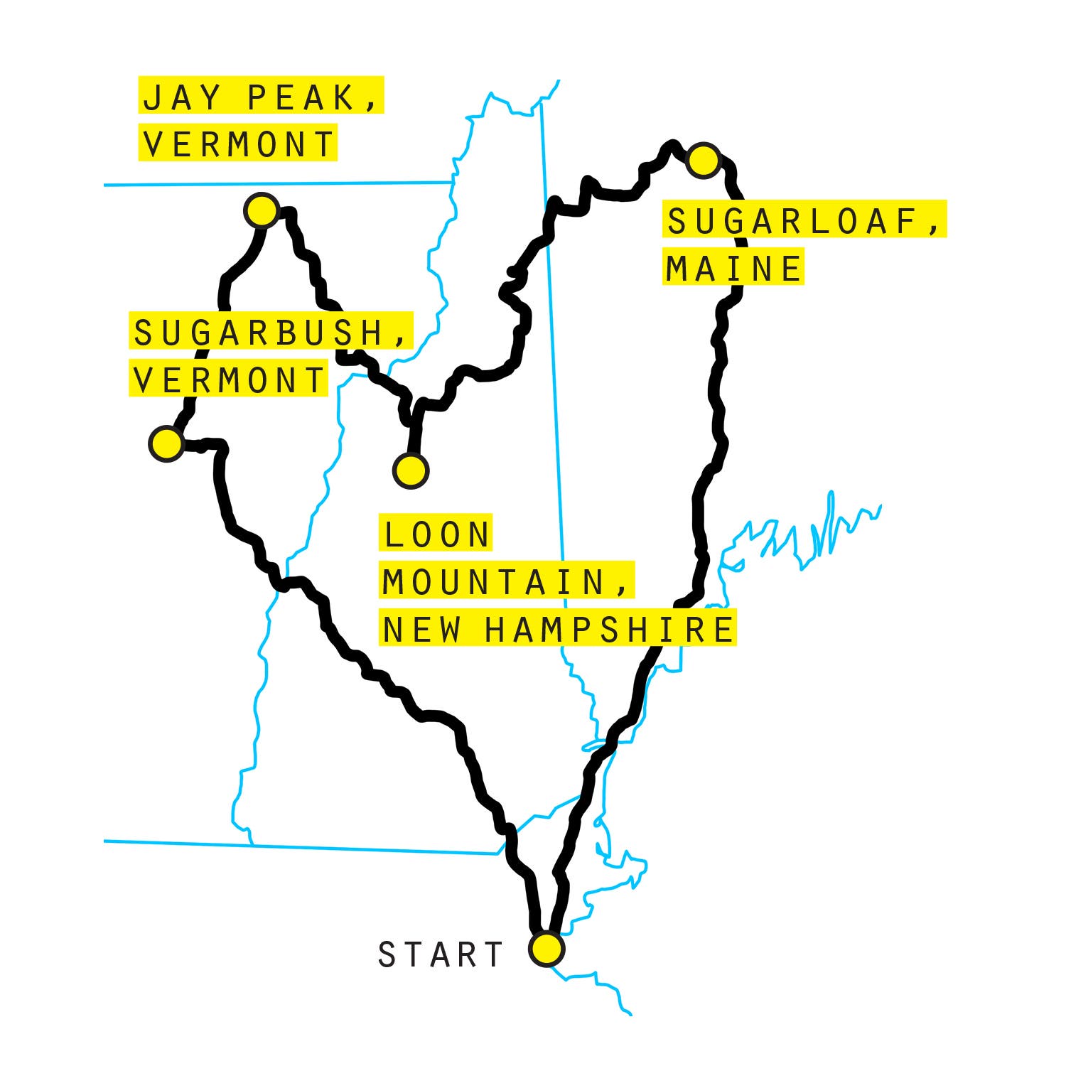 East coast road trip map