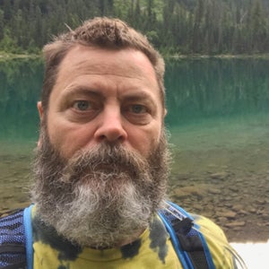 Nick Offerman at Avalanche Lake in Glacier National Park