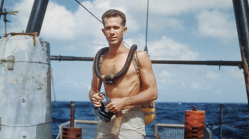 Willard Bascom—adventurer, inventor, engineer, and scientist— in the tropical Pacific during the Capricorn Expedition, 1952.