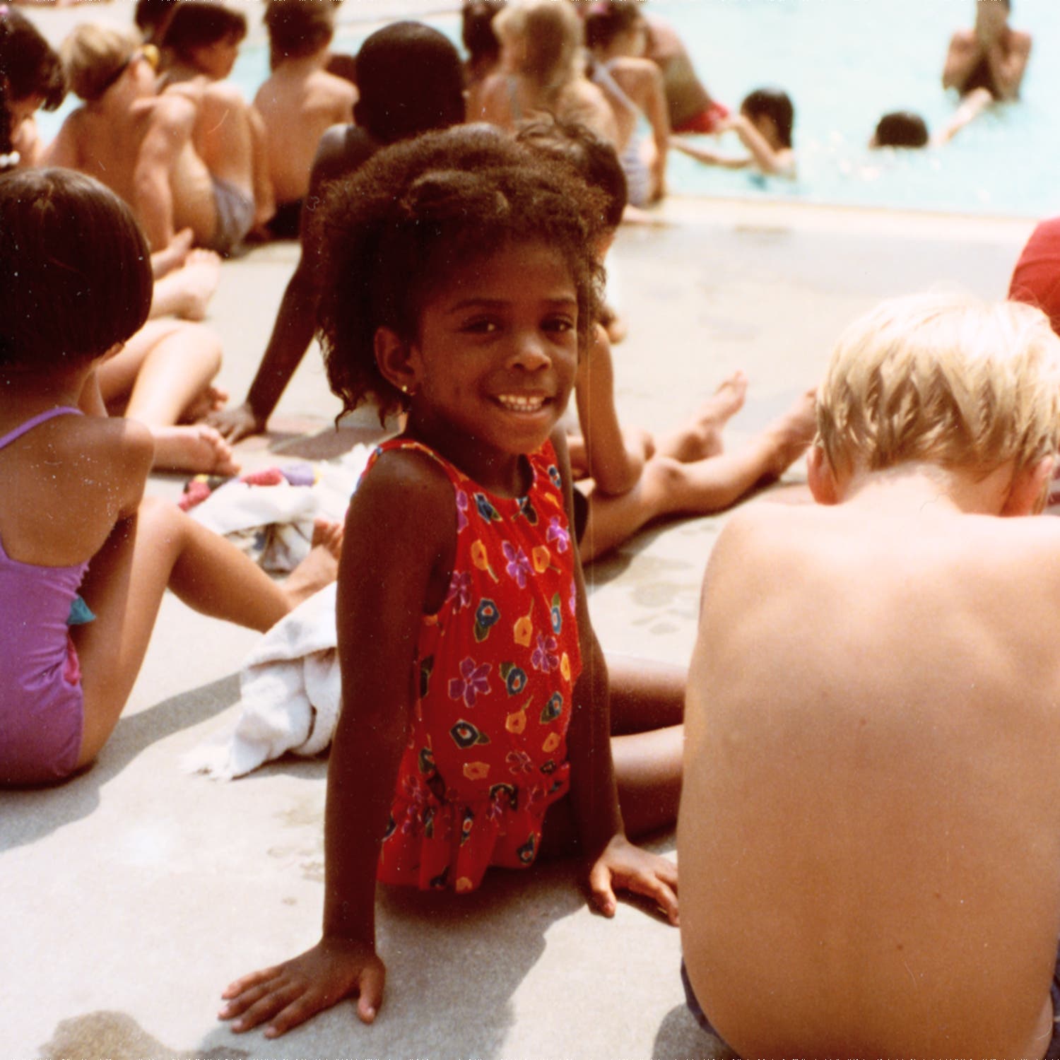 The author at a 1984 summer swim session in Greenburgh, New York