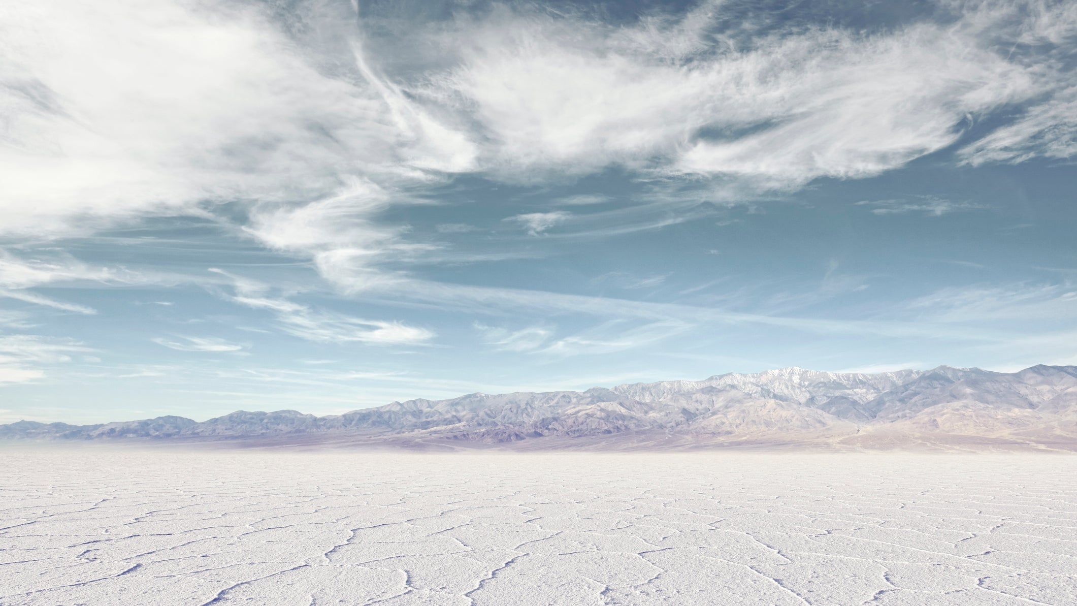 Salt flats in Death Valley for automotive placement