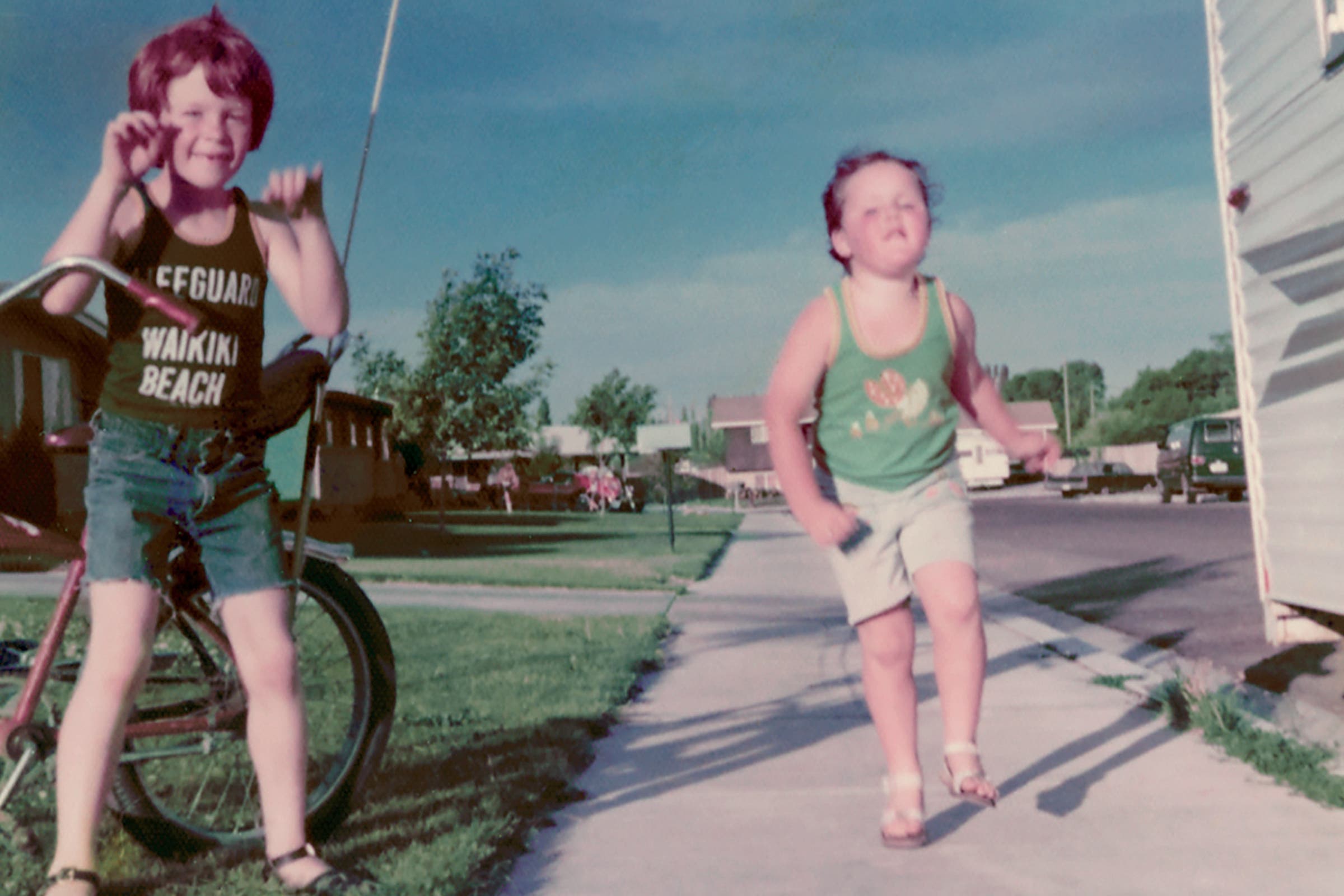 Chris, left, and Tracy playing in Twin Falls, Idaho, in 1976