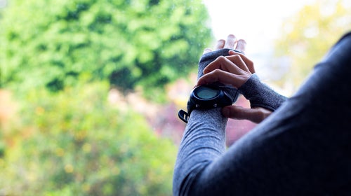 A woman using smart watch