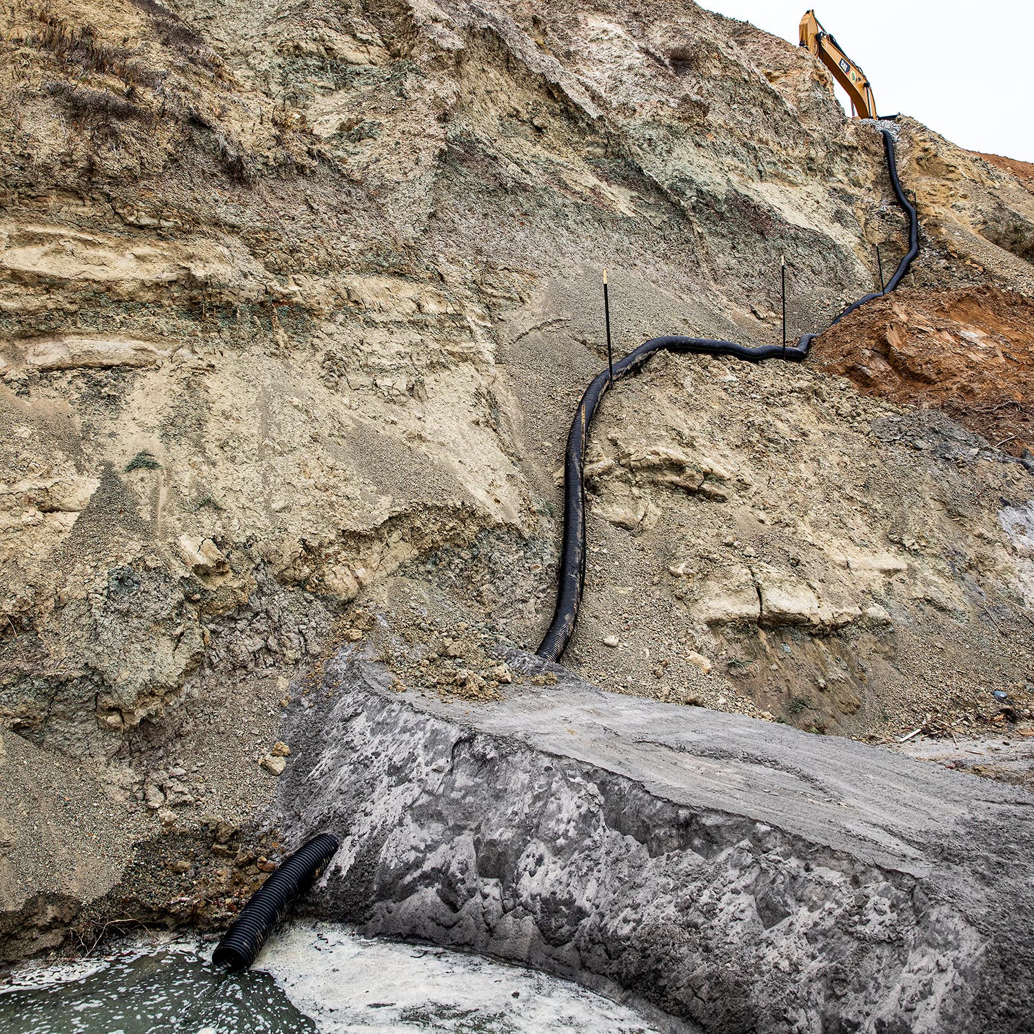 An active slide in Del Mar