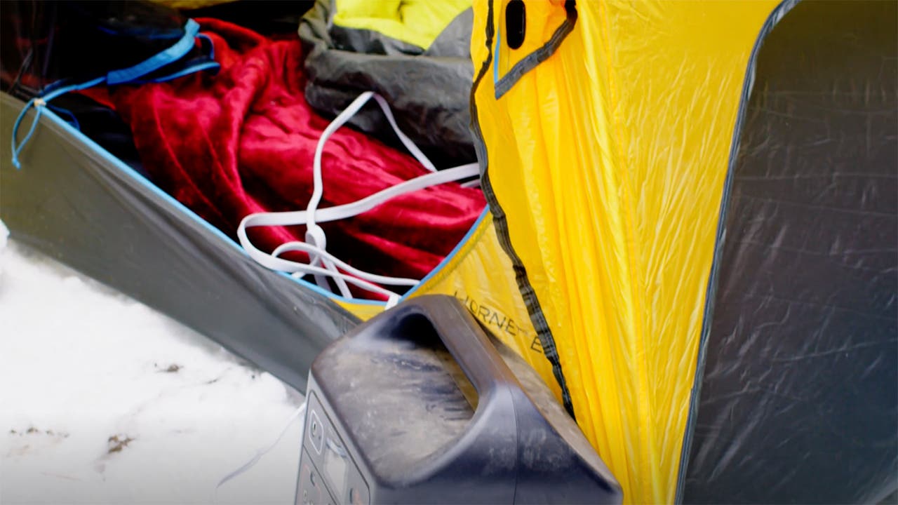 electric blanket in tent