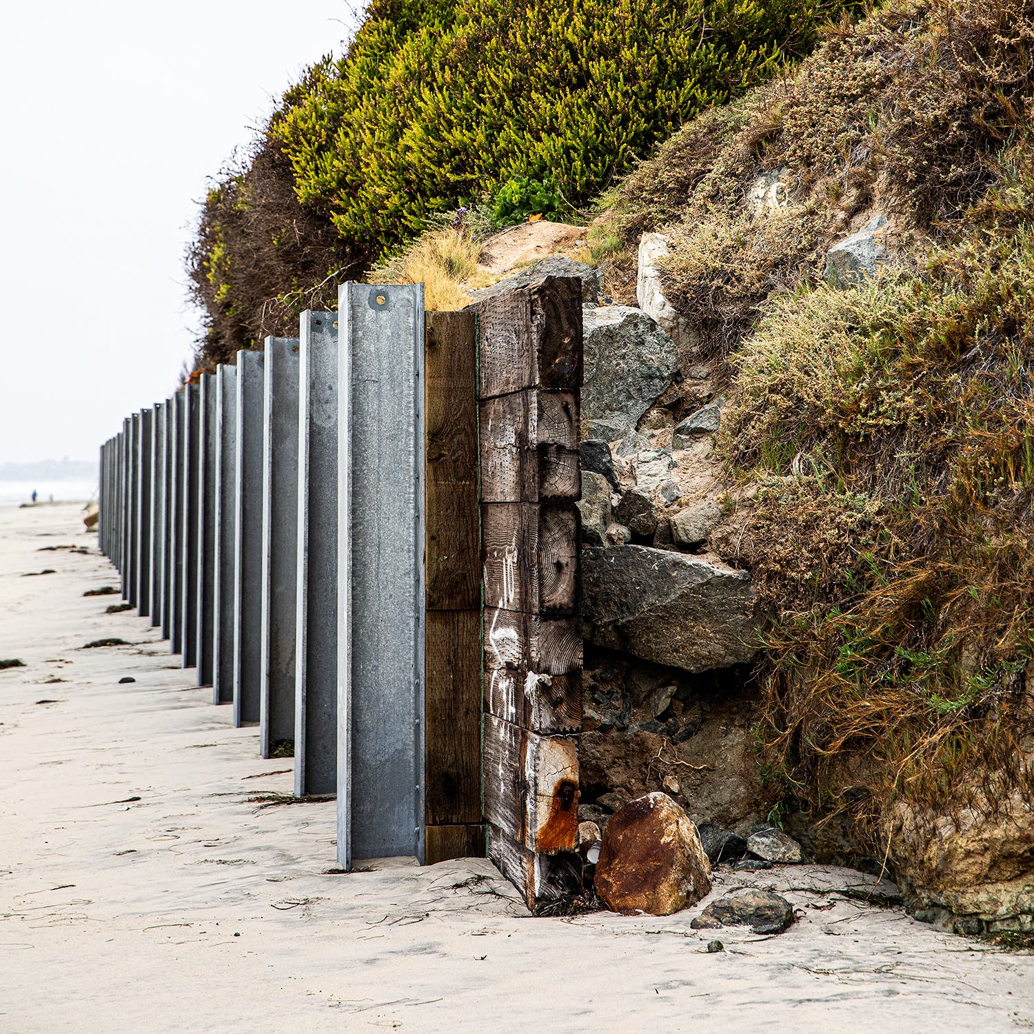 A seawall in Del Mar