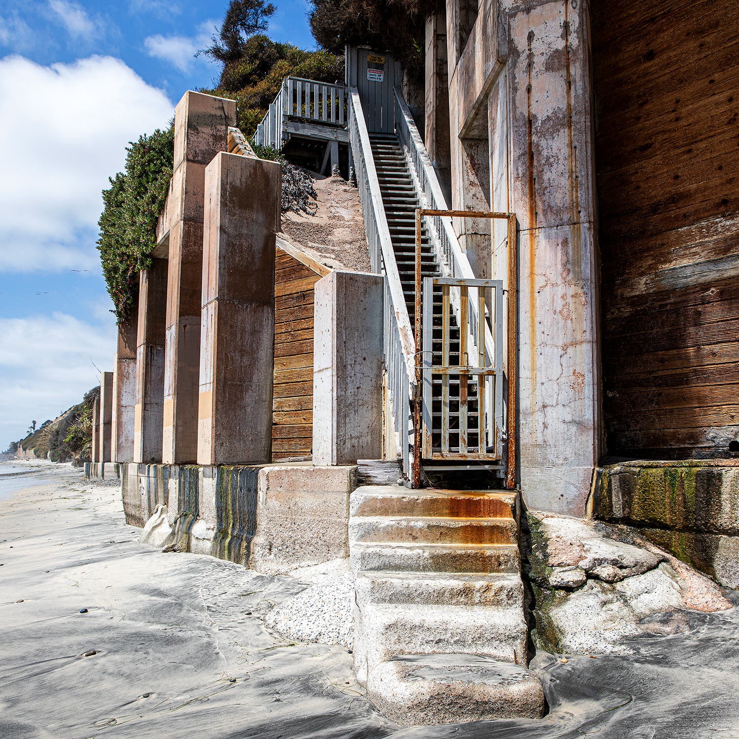 A seawall in Leucadia