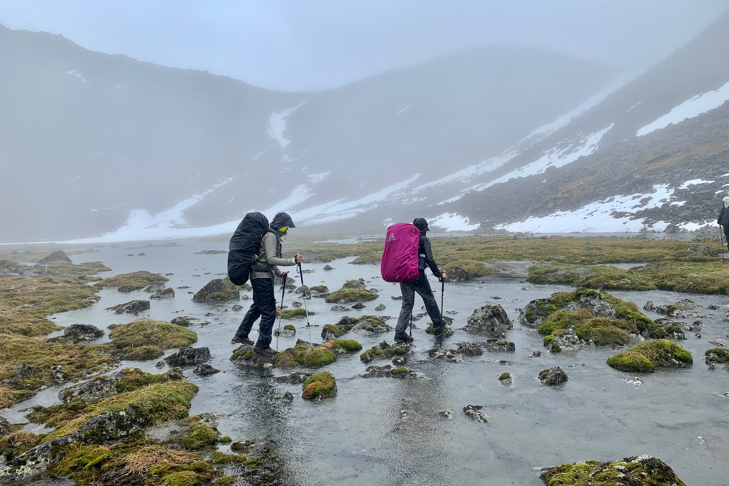 The trekkers took turns navigating