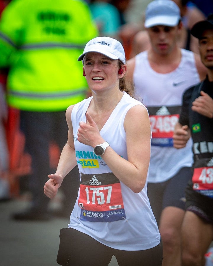 Tina Muir during 2019 Boston Marathon