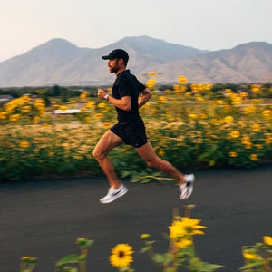 Jared Ward training amid sunflowers