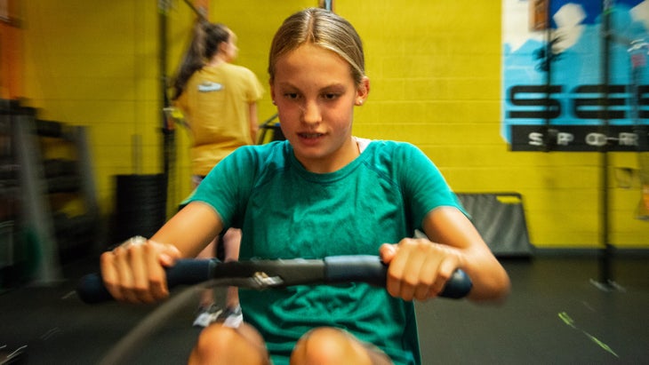 high school runner rowing off-season