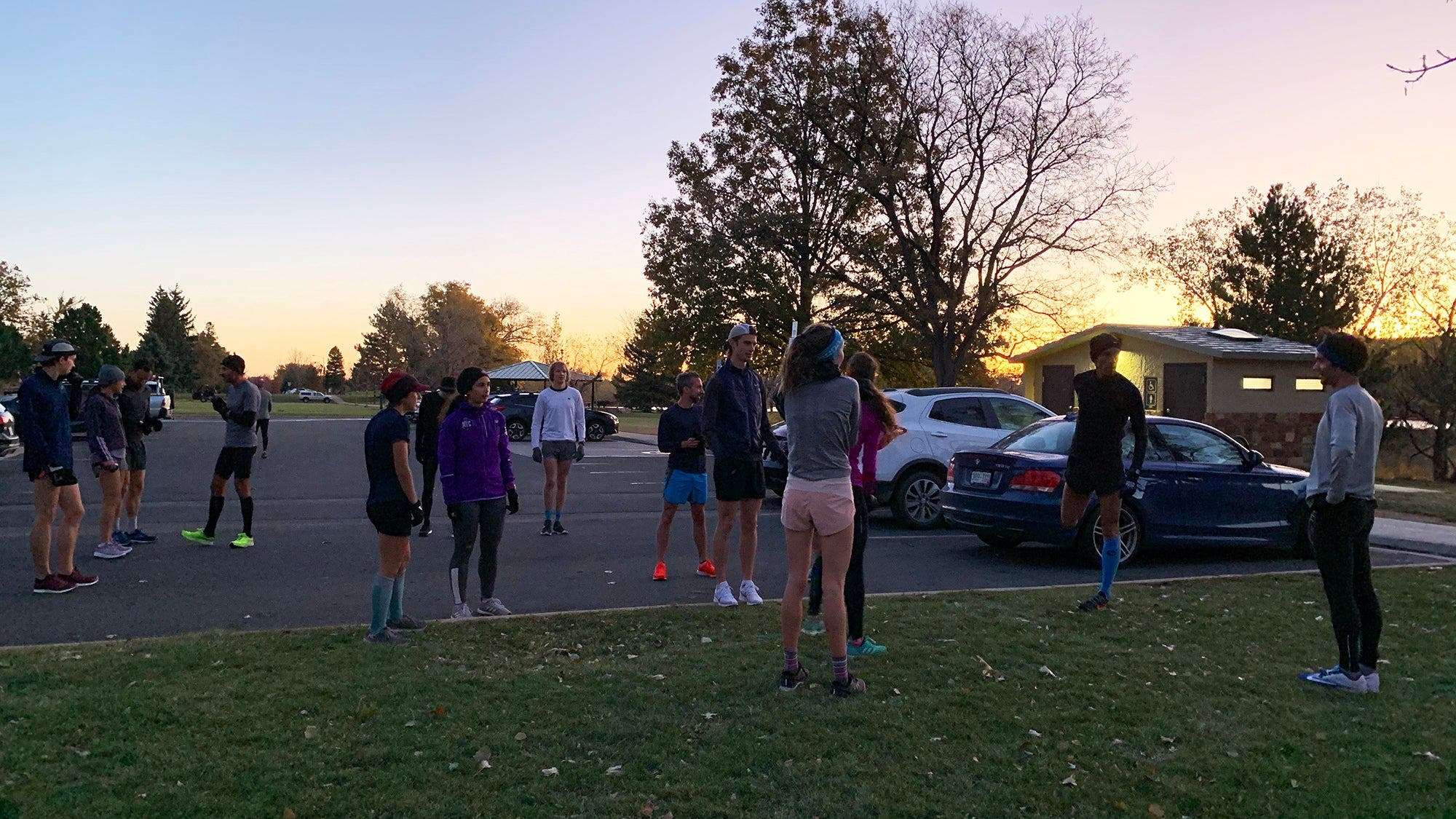 getting up early with running group