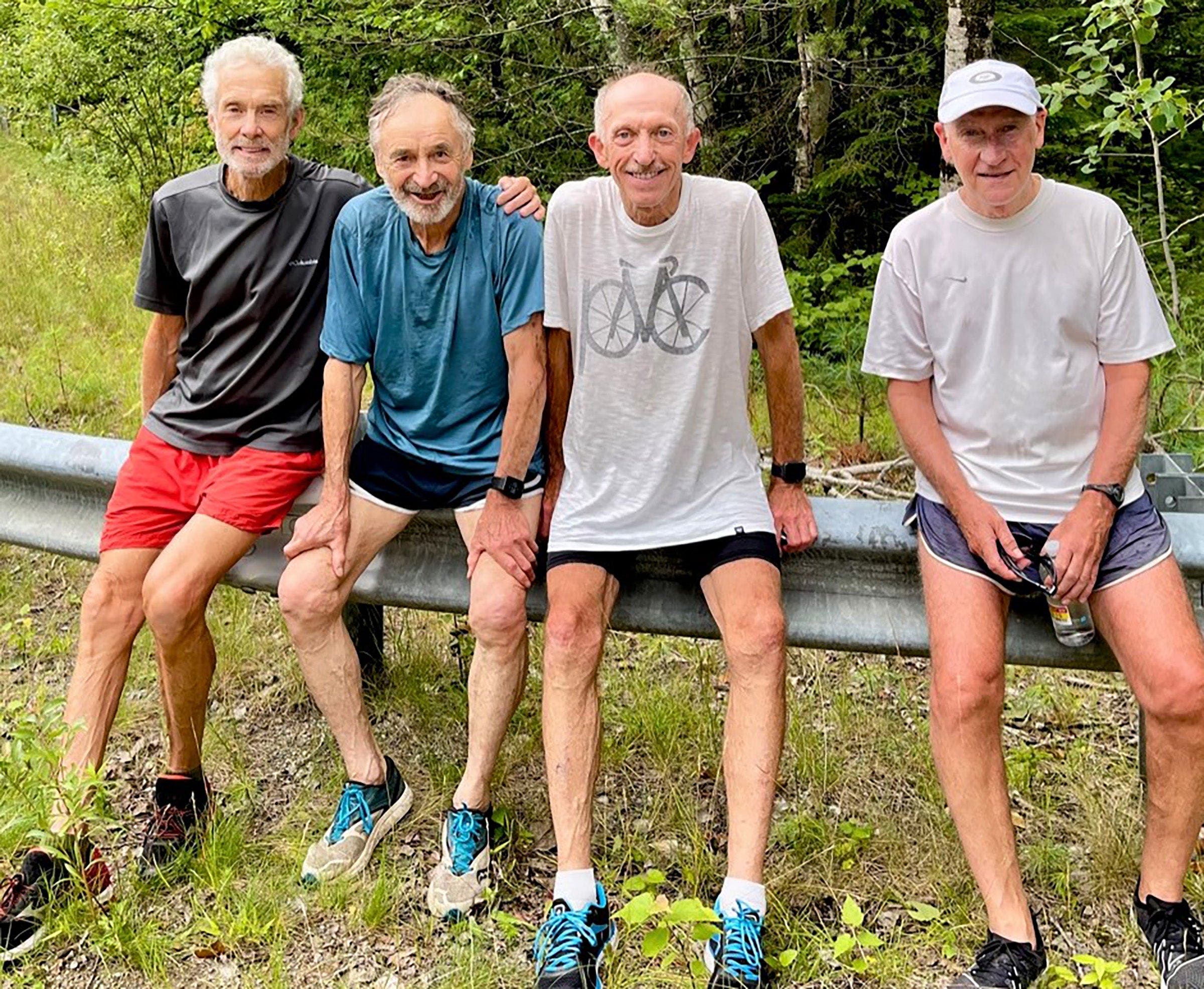 The boys after being dropped on the run by 81-year-old Heinrich (2nd from left)