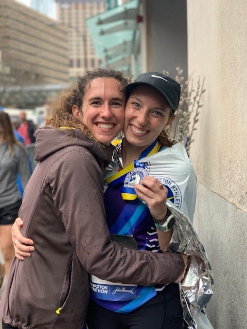 Lindsey and Heather post-Boston Marathon