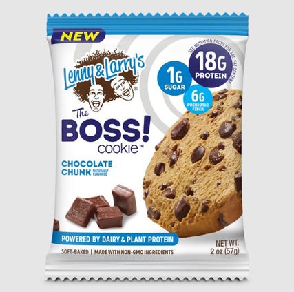 Lenny and Larry's The Boss cookie packaging.