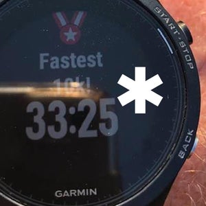 time trial PR with asterisk