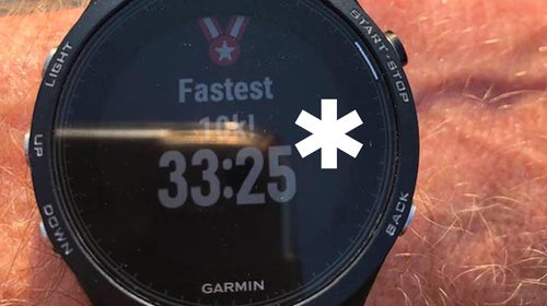 time trial PR with asterisk