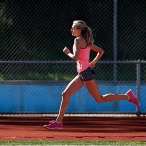 runner doing 12-minute test on track