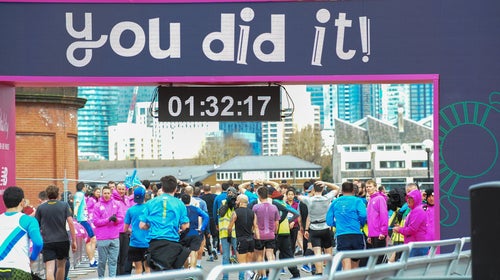 Half marathon finish line
