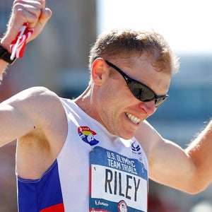 Jake Riley after finishing 3rd in the 2020 U.S. Olympic Team Trials Marathon