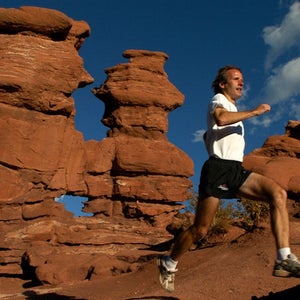 Man running in Utah.