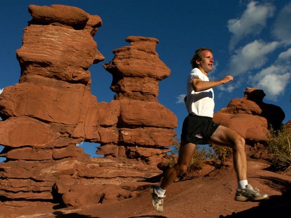 Man running in Utah.