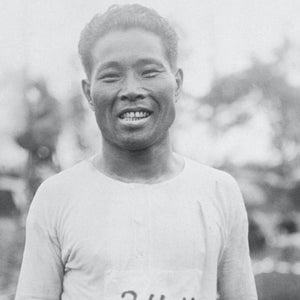 Portrait shot of Shizo Kanaguri before race.