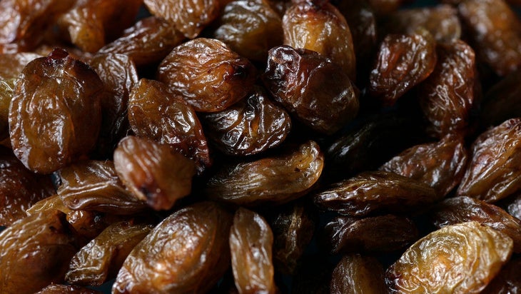 Raisins in a bowl.