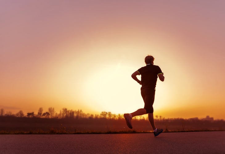 Man running slow in heat