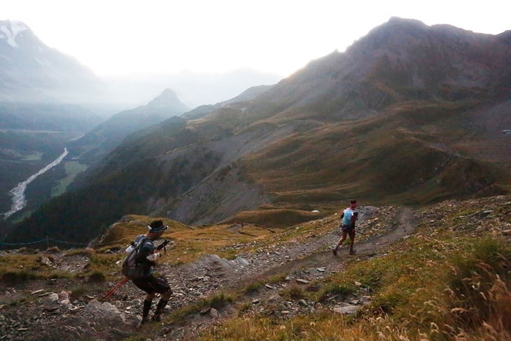 You have to train to be able to descend efficiently when running a race like the Ultra Trail du Mont Blanc (UTMB)