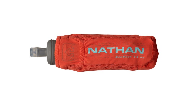 Red Nathan ExoShot handheld water bottle