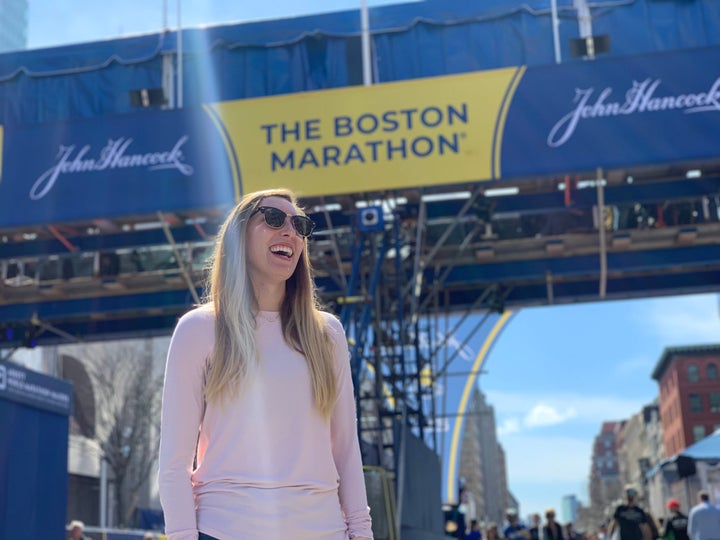Heather Boston Marathon Finish Line