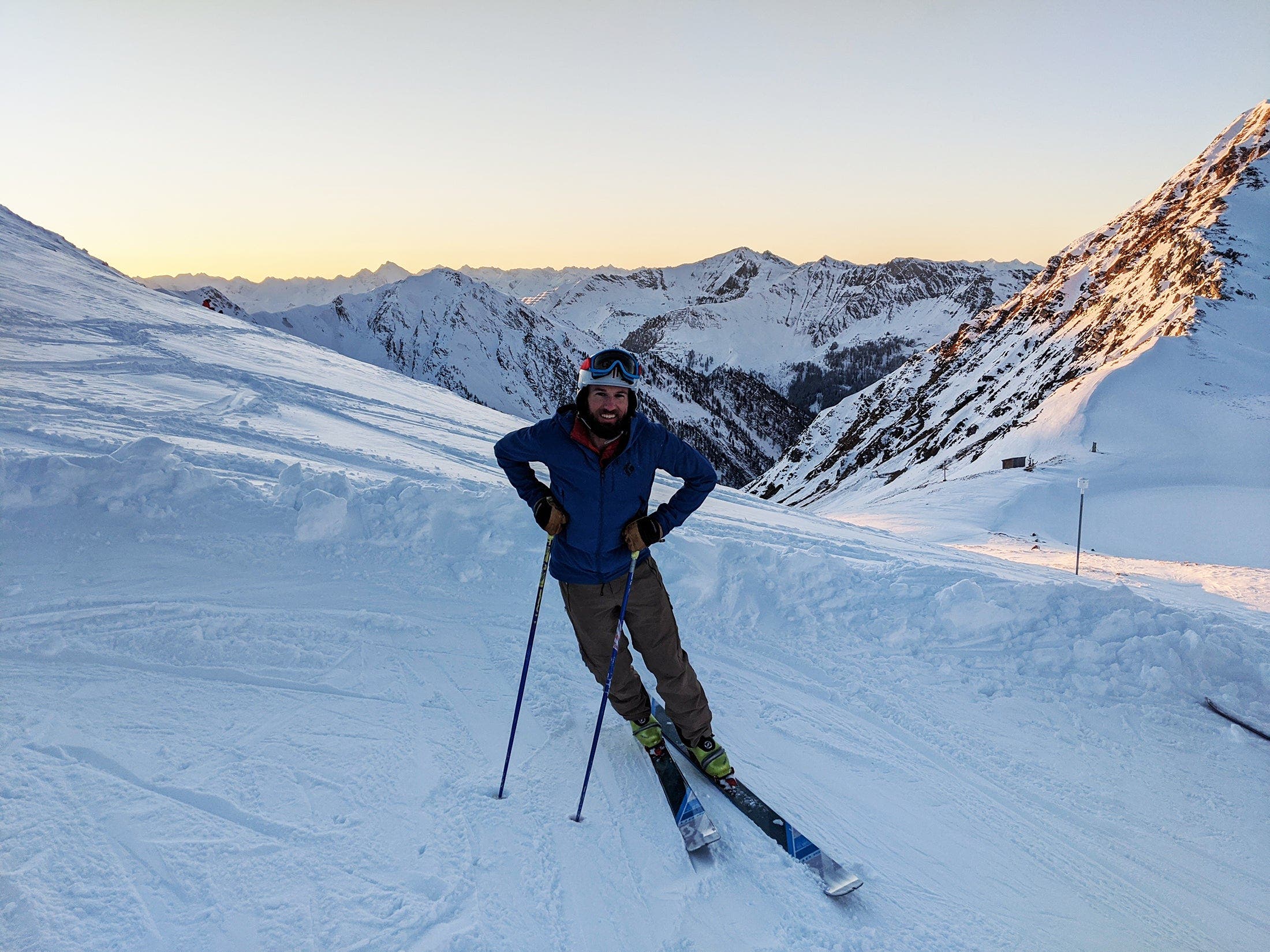 Bob Tusso after skinning up, in Austria